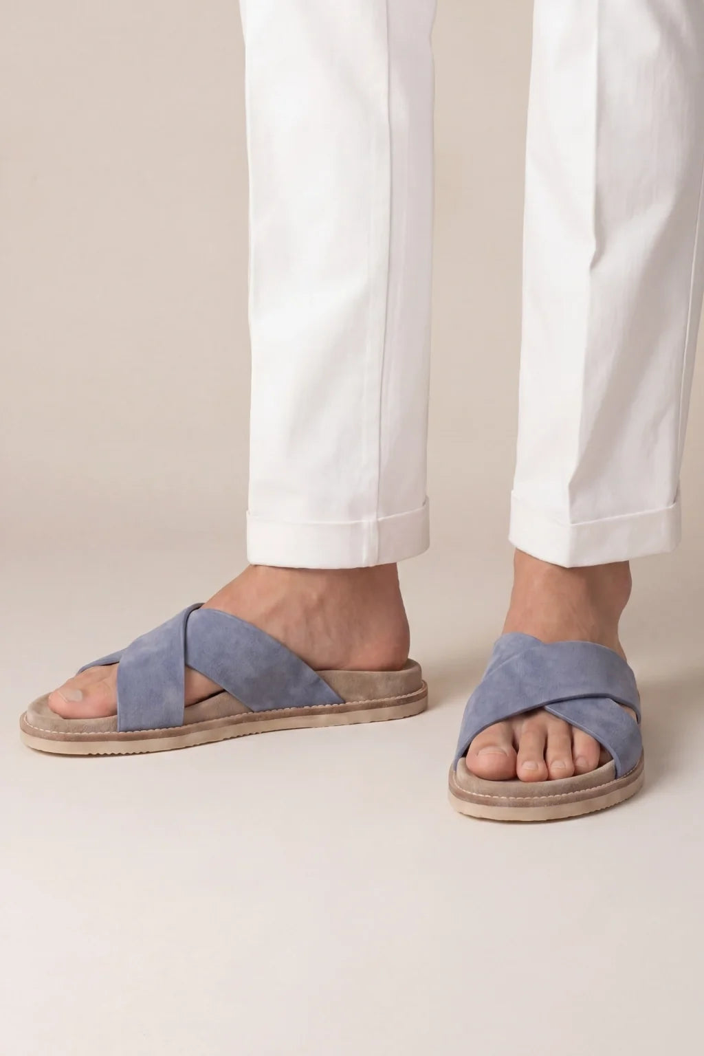 Brescaro Suède Cross Slide Lavender Blue