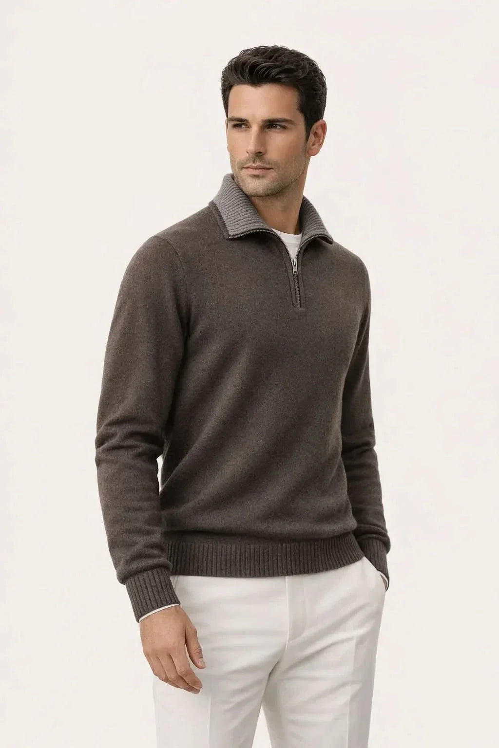 Leonard Zip Up Brown